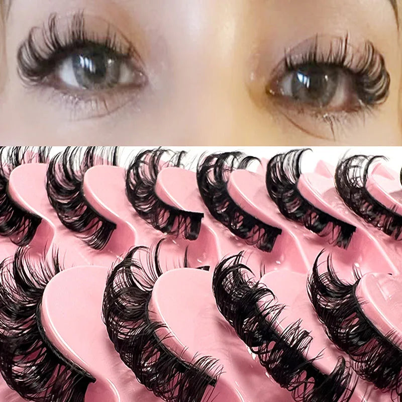 2/10 Pairs 3D Mink Strip False Eyelashes – Dramatic Fake Lash Extensions for Makeup