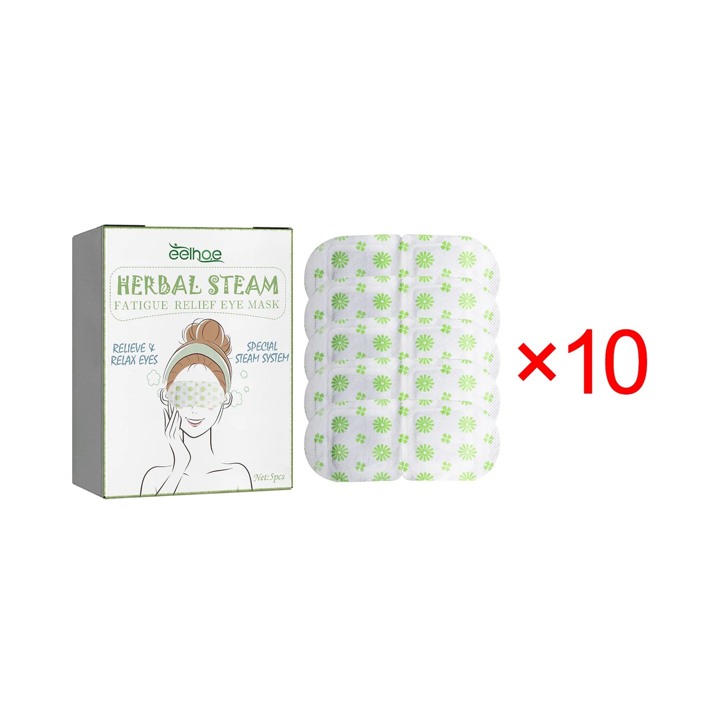 Eelhoe Herbal Steam Eye Mask – Relieve Eye Fatigue, Soothe Discomfort, Fade Dark Circles & Moisturize with Hot Compress