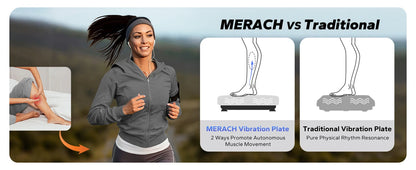 MERACH EMS Vibration Plate – Fitness Machine for Fat Burning, Weight Loss, Pain Relief & Lymphatic Drainage