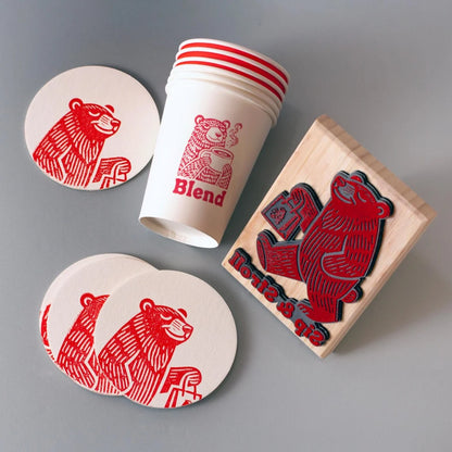 Custom Wooden Logo Stamp – Personalized Self-Inking Rubber Stamp for Wedding, Party, Packaging, Company Name & Address