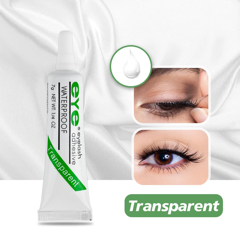 Strong False Eyelash Lash Glue — 7g Waterproof Adhesive for Makeup Tools, Dark or Clear Options
