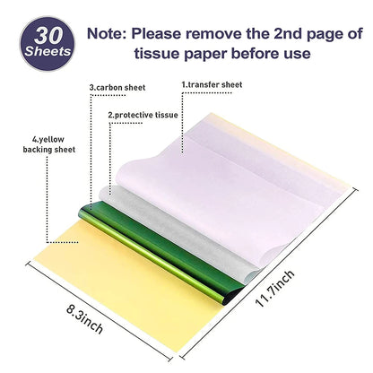 10/30/50pcs A4 Tattoo Transfer Papers – Thermal Printer Copier Stencil Sheets for Tattoo Machine Accessories