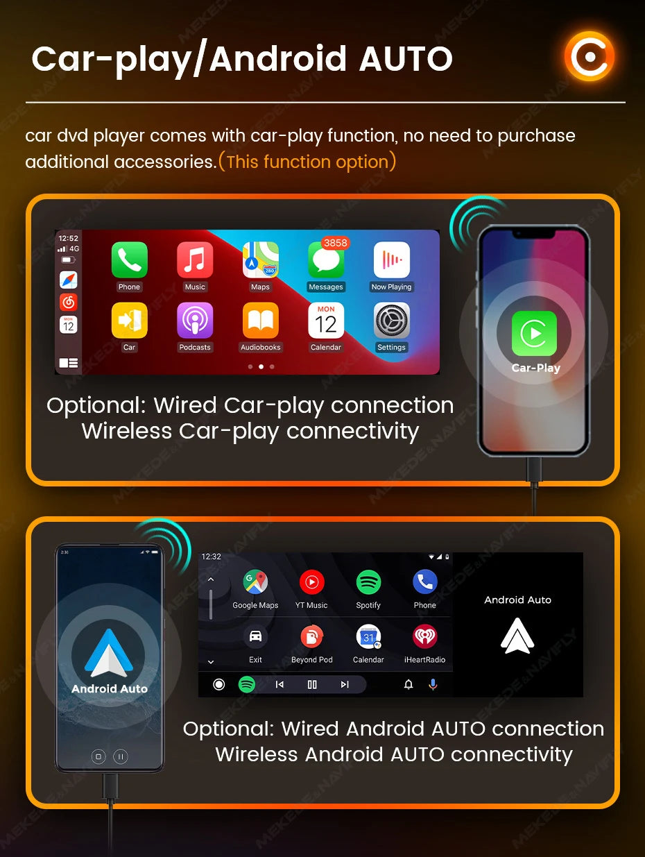 NaviFly 6.86" 1-DIN MP5 Car Stereo — Wireless CarPlay & Android Auto Multimedia Player with BT & FM