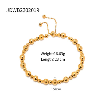 Uworld Stainless Steel Bead Chain Bangle Bracelet – Waterproof Gold Tone Fashion Jewelry for Men & Women, Trendy Statement Design
