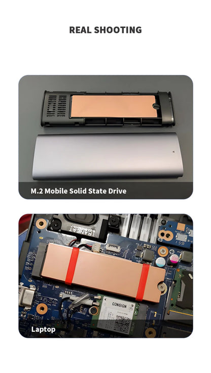 LDPCSJ M.2 NVME SSD Heatsink with Nano Thermal Pads - Copper Cooling for M2 2280 Laptop SSD