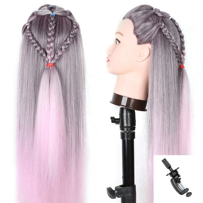 Mannequin Head with Long Synthetic Hair – Hairdresser Training Doll for Braiding & Styling Practice