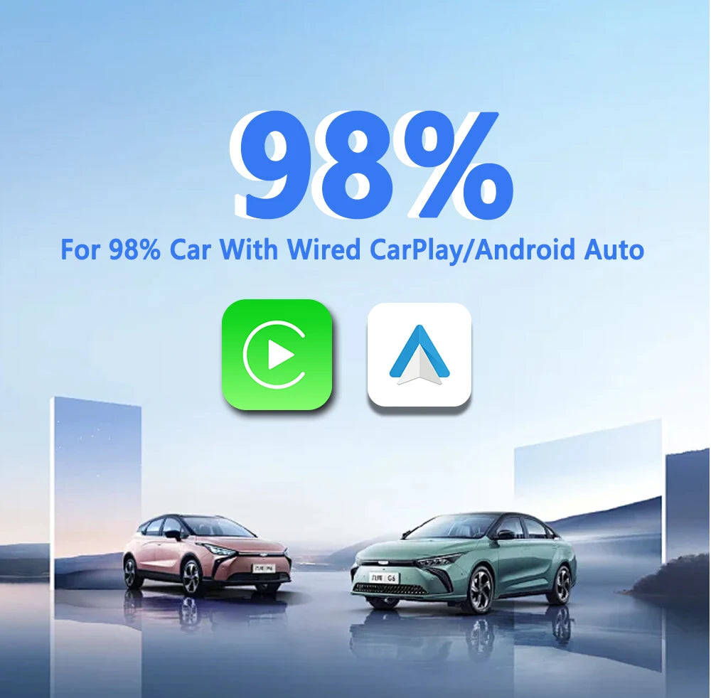 Wireless CarPlay Adapter – 2-in-1 Android Auto Smart Dongle for Volvo, Benz, Cadillac, Jeep, Lexus, Buick, Audi, Mazda, VW, Kia