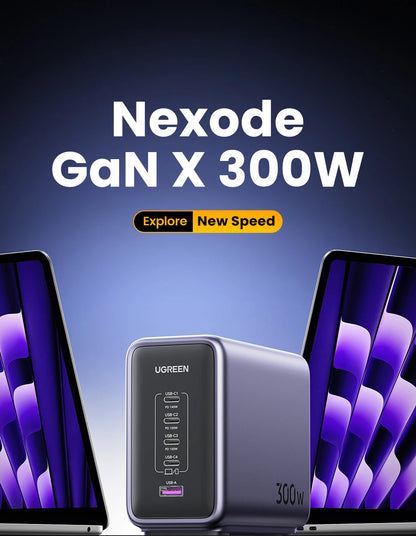 UGREEN 300W GaN Desktop Charging Station - 140W Max Single Port USB Charger with PD3.1 Fast Charging for MacBook Pro, iPad, iPhone