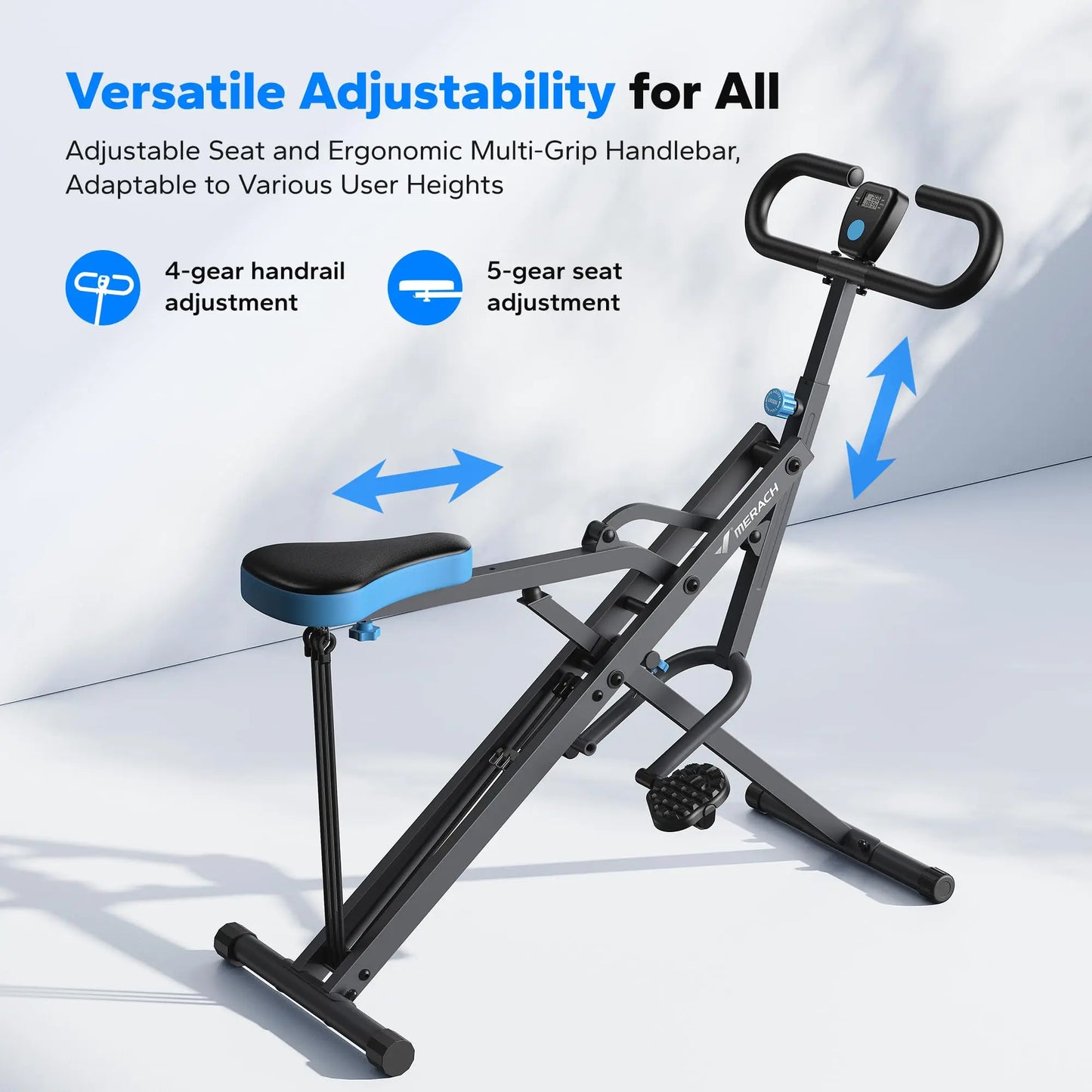 MERACH 2 in 1 Squat Rowing Machine – Foldable Glute Trainer & Leg Exercise Equipment, Easy Setup for Home Fitness