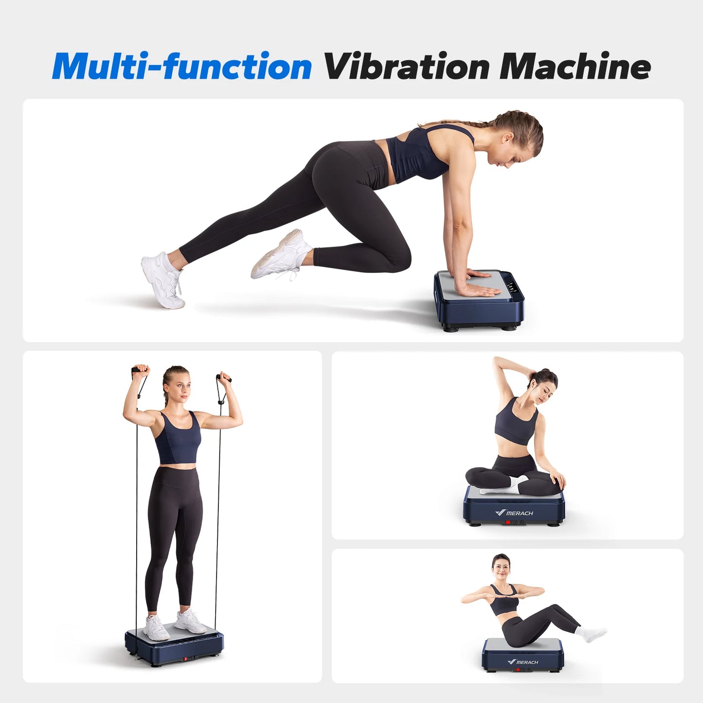 MERACH Vibration Plate Exercise Machine – Lymphatic Drainage, Pain Relief, Sleep Aid, Fat Burning & Weight Loss Vibration Plate
