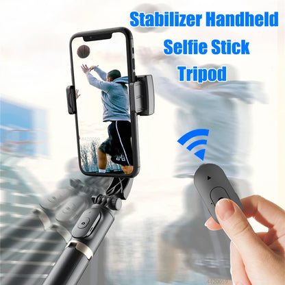 Roreta NEW Gimbal Stabilizer Selfie Stick: Foldable Wireless Tripod with Bluetooth Shutter Monopod for iOS Android