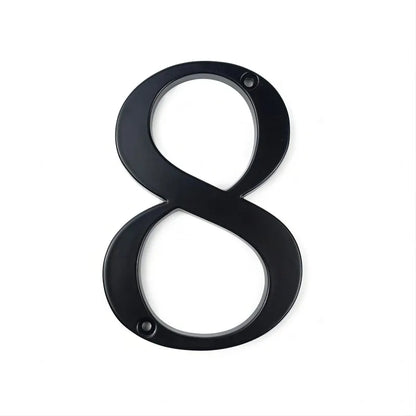 Black 101mm House Numbers - Modern Zinc Alloy Door & Mailbox Address Signs with Screws