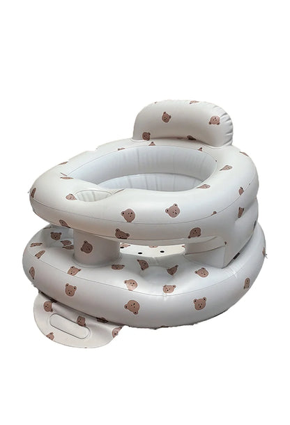 Inflatable Baby Seat with Built-In Air Pump – Portable Wraparound Infant Support Chair for Babies 6–12 Months Learning to Sit