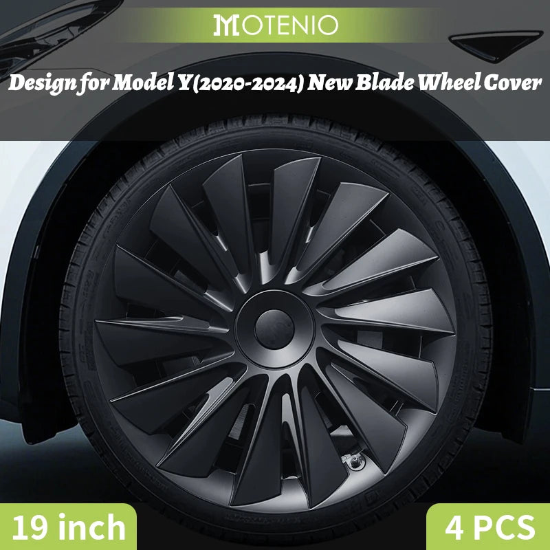 Tesla Model Y 2020–2024 19" Full Coverage Blade Wheel Hubcap – Car Accessories