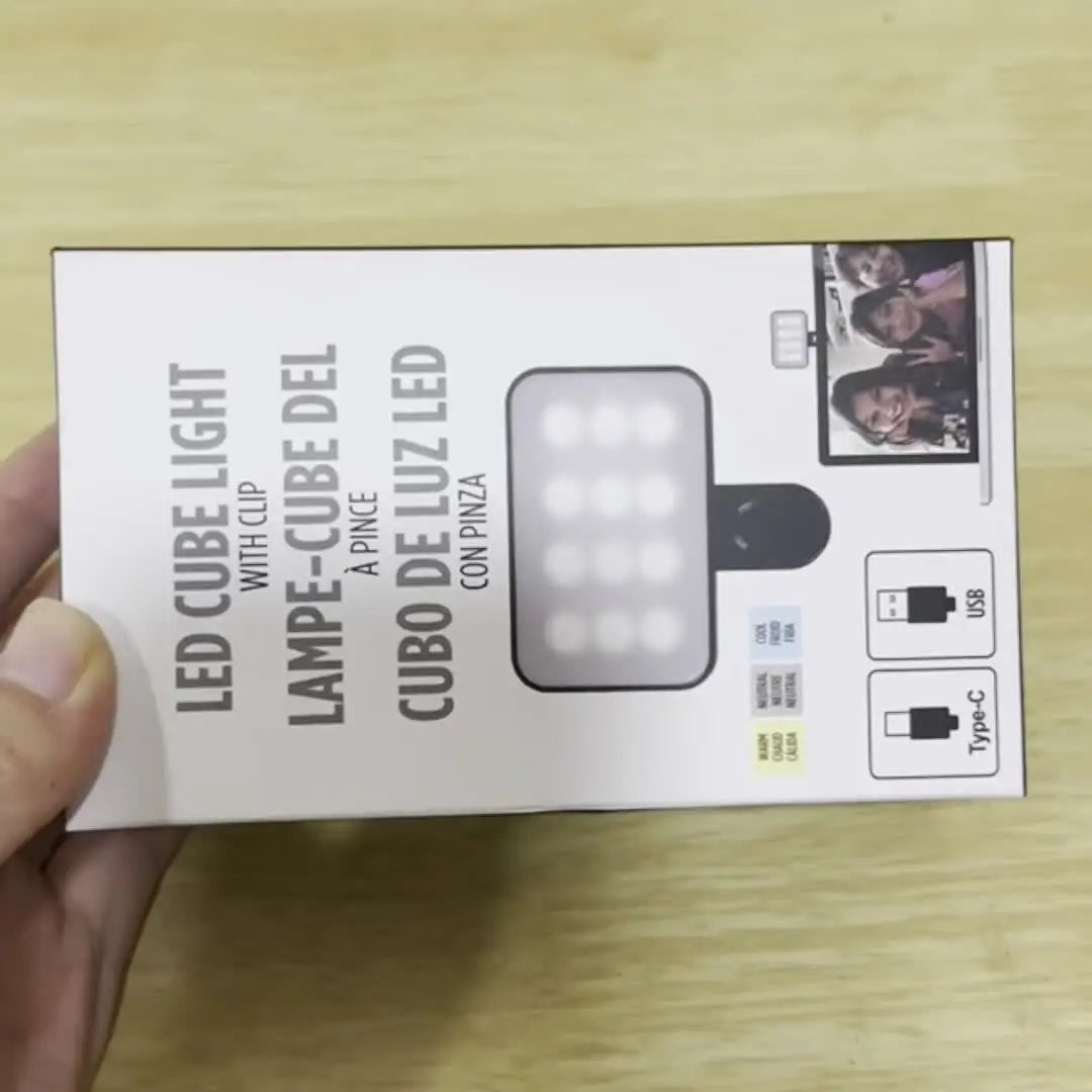 Portable Mini Selfie Fill Light - Rechargeable 3-Mode Clip-On LED Light for Phone & Computer