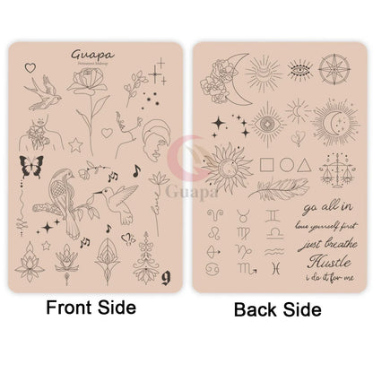 Silicone Practice Skin for Permanent Makeup — Double-Sided Latex Sheet with Brows Design for Hair Stroke Training