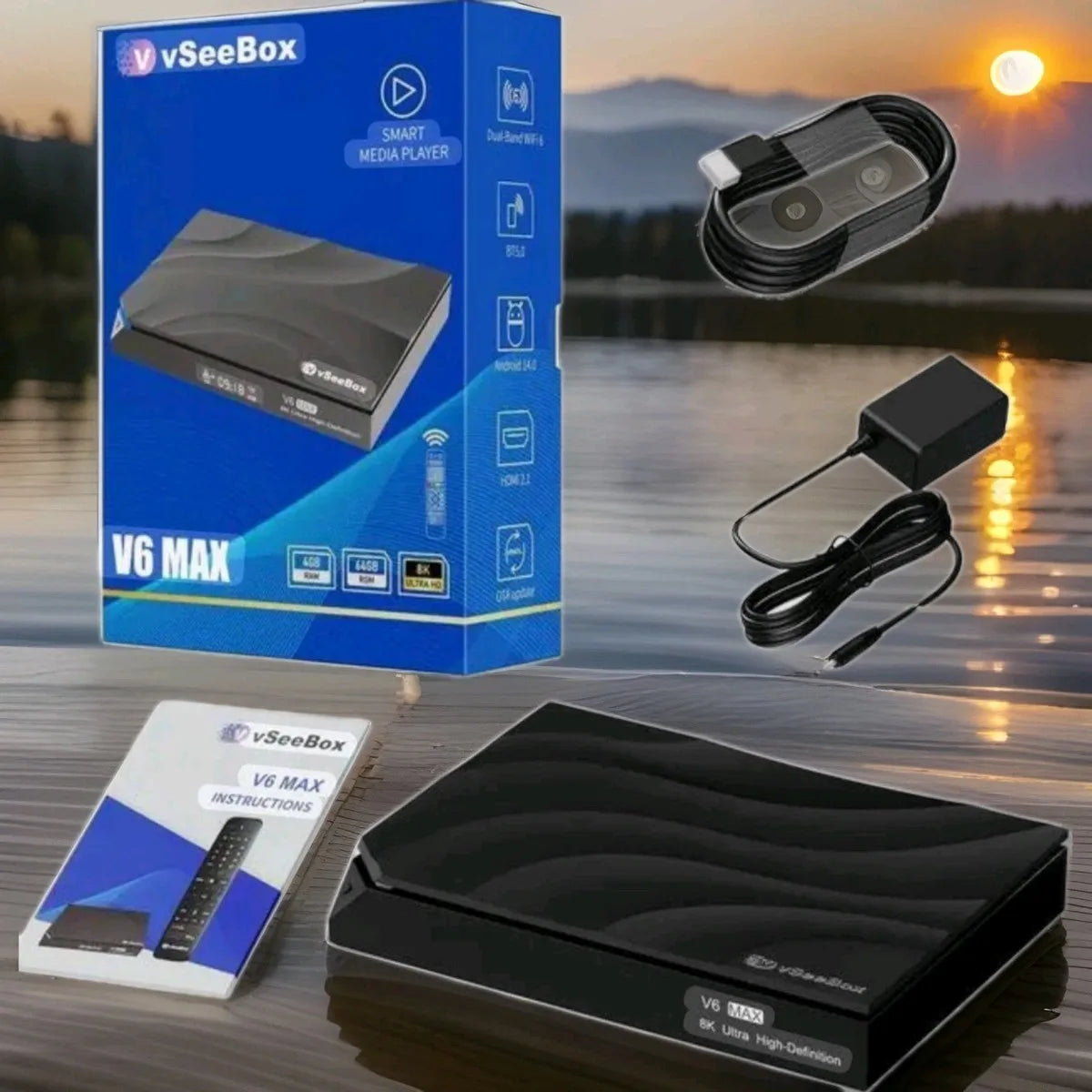 vSeeBox V6 MAX 8K Streaming Box - 64GB Ultra HD Media Player with Advanced Entertainment Features