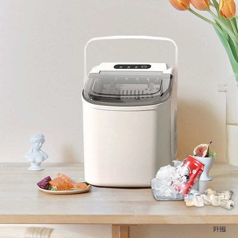 Portable Electric Ice Cube Maker - Automatic Bullet Round Ice Machine, 15kg/24H for Family, Bar, Coffee Shop, Kitchen, Office