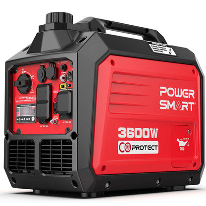 PowerSmart 3600W Portable Inverter Generator – Gas-Powered, Super Quiet, RV-Ready Camping & Outdoor Power Equipment