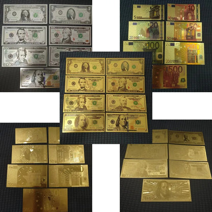 7/8/36Pcs Gold Plated US Dollar Bills – Gold Foil Fake Money for Crafts, Collection & Home Decor