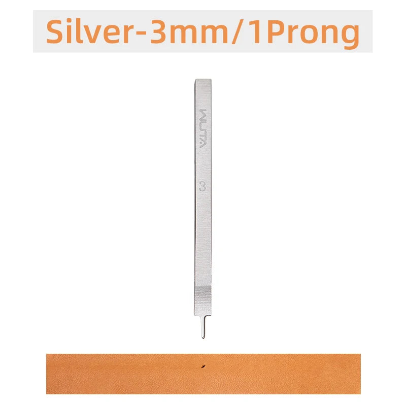 WUTA Leather Chisel Tool – Diamond Pricking Iron with 3/4/5/6mm Hole Punch for Stitching & Leathercraft
