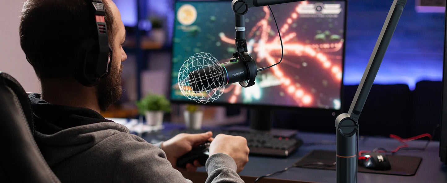 Maono PD200X XLR/USB Dynamic Microphone – Metal Gaming & Streaming Mic with Tap-to-Mute and Gain Control