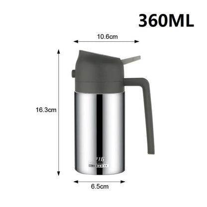 2-in-1 Oil Dispenser Bottle - Stainless Steel Cooking Oil Sprayer for Baking, Cooking & Portable Refillable Use