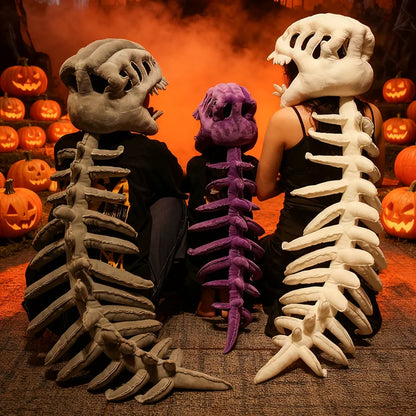 Dinosaur Skeleton Headgear Pillow – 4 Colors for Party Cosplay & Cozy Sofa Lounging