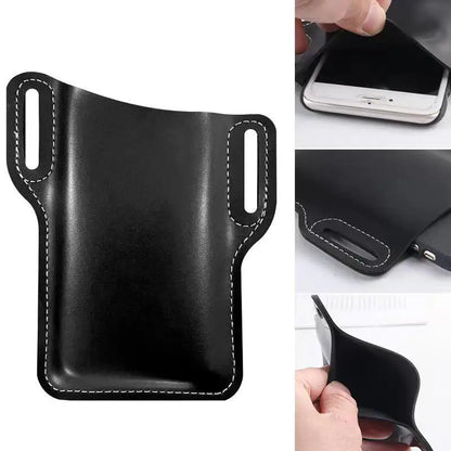Men’s PU Leather Vintage Waist Bag – Phone Holster Belt Pouch for Travel & Hiking