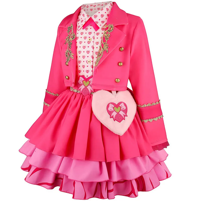 Girls' Pink Princess Costume - Stylish Halloween Cosplay Outfit & Bag Set