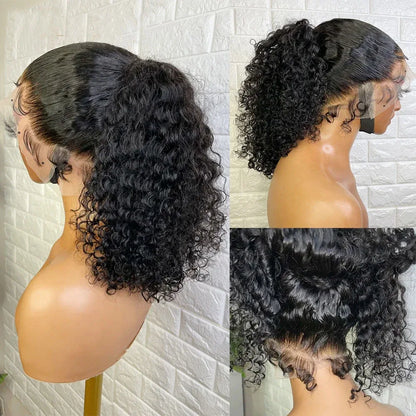 250 Density 360 Full HD Lace Front Human Hair Wig – 30 Inch Pre-Plucked Glueless Deep Curly Wave 13x6 Frontal Wig