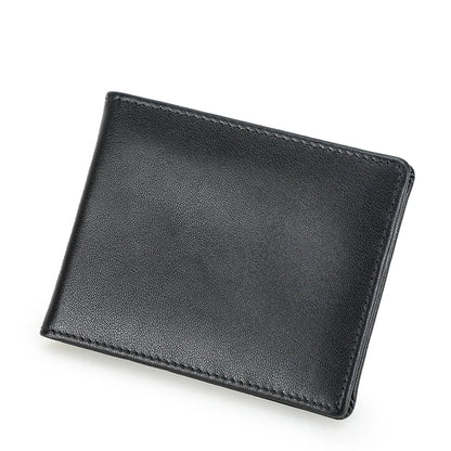 CONTACT'S Genuine Leather Men’s Bifold Slim Wallet – Vintage Thin Card Holder & Money Clip Casual Small Leather Wallet for Men