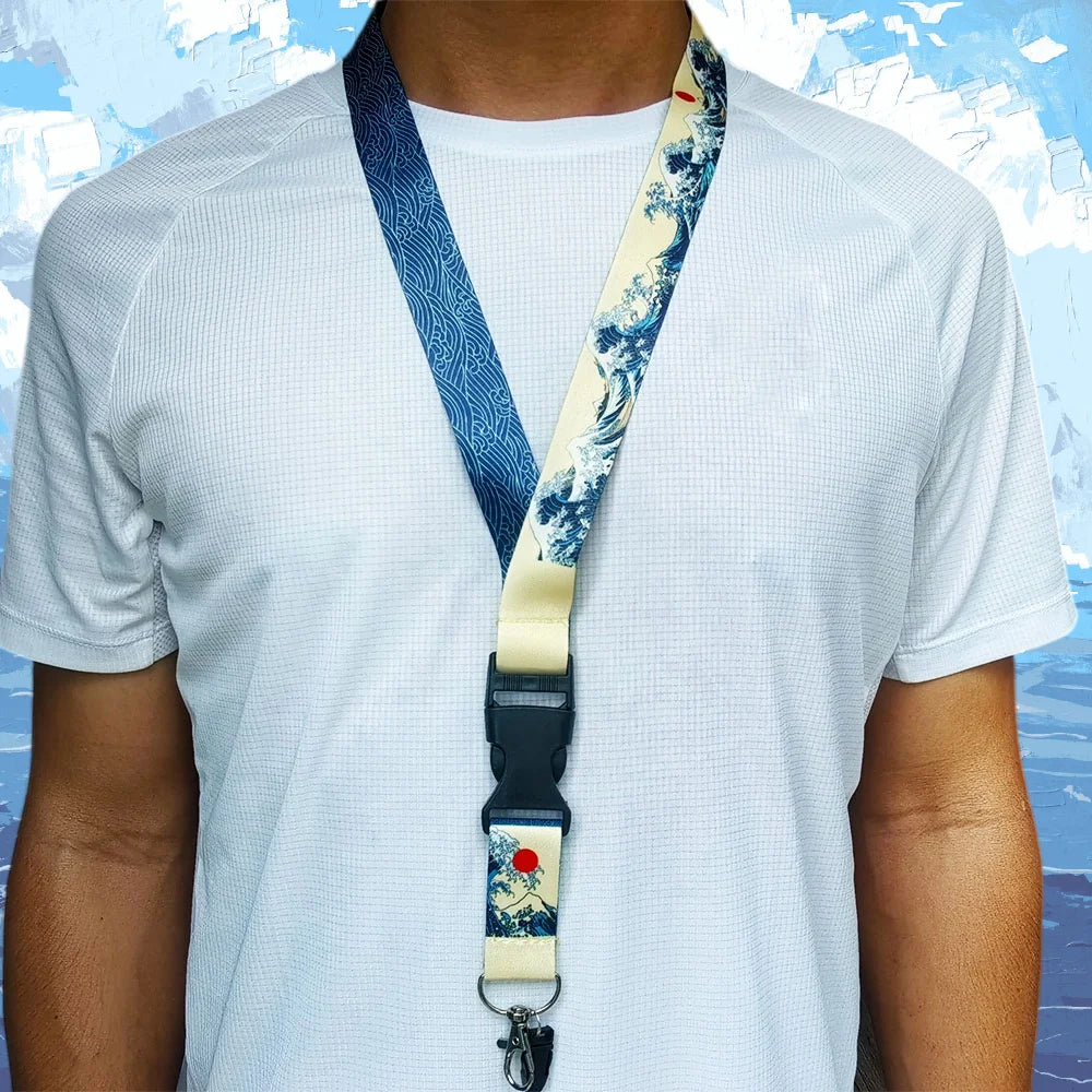 Hokkaido Waves Nylon Keychain Lanyard – JDM Style for Honda, Toyota & Auto Accessories