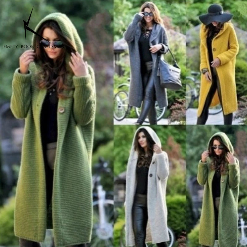 New Autumn/Winter Cashmere Cardigan – Women's Loose Long Sleeve Sweater, Solid Color Knitted & Thickened Top