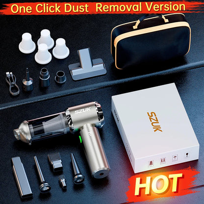 SZUK Mini Wireless Car Vacuum Cleaner – 98500Pa Powerful Suction, Handheld Portable Vacuum for Car Cleaning