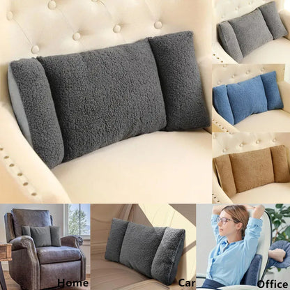 3-Segment Fleece Lumbar Support Pillow – Ergonomic Waist Cushion for Home, Office & Car Comfort Back Support Pillow