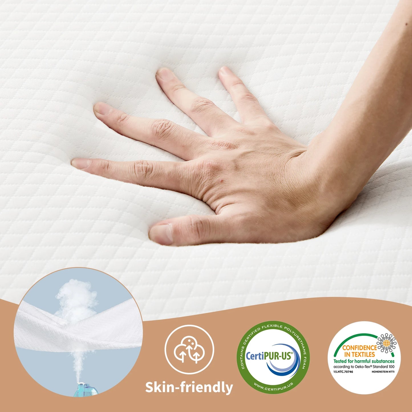 Three-Fold Portable Floor Bed – CertiPUR-US Certified, Soft Touch, Flexible Zipper for Travel, Camping & Yoga