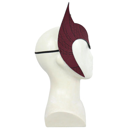 Scarlet Witch Cosplay Headband & Mask — Leather Face Cover for Adult Halloween, Superhero Costume & Party Props