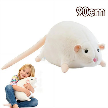 Cute Mouse Plush Doll - 40/90cm Oversized Cartoon Flower Branch Animal Toy & Birthday Gift for Kids