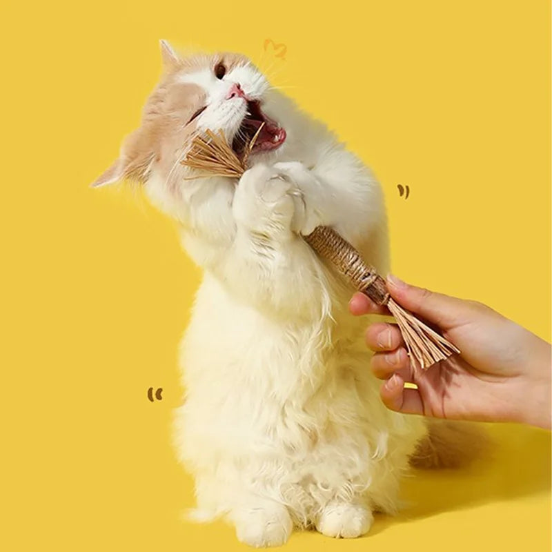 Cat Toys Silvervine Chew Stick – Polygonum Kitty Raffia Grass, Hemp Rope Pet Supplies for Teeth Cleaning & Biting