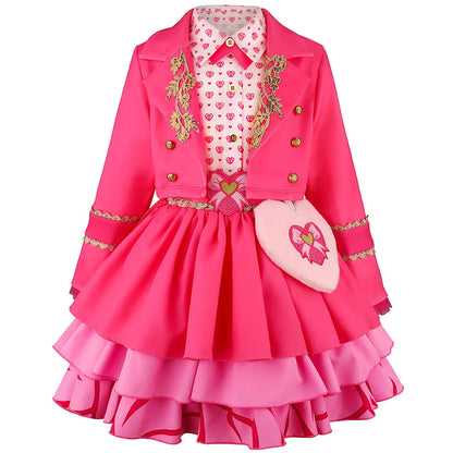 Girls' Pink Princess Costume - Stylish Halloween Cosplay Outfit & Bag Set