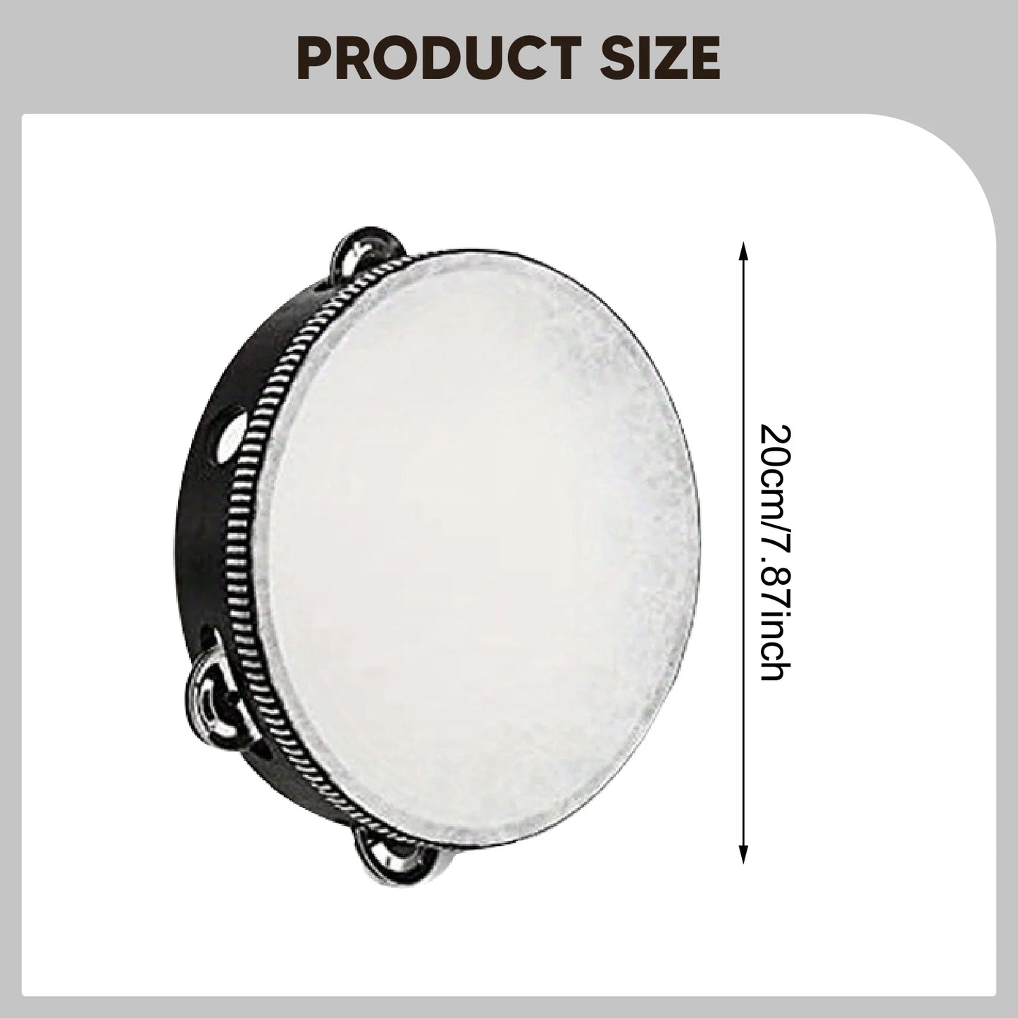 Handheld Tambourine Drum with Metal Jingles – Percussion Musical Instrument for Children’s Music & Dance