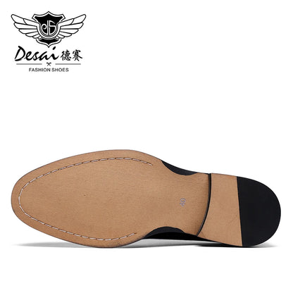 Men’s Genuine Leather Derby Shoes - Classic Business Dress and Casual Footwear for Office and Special Occasions