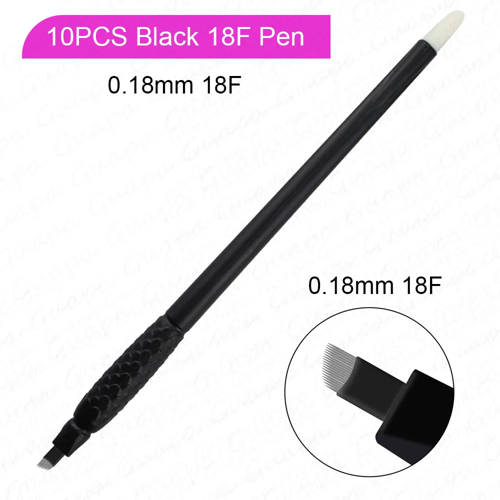 10PCS Microblading Disposable Pens — U18 0.18mm Microblade Tools for Eyebrow Permanent Makeup