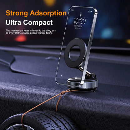 K007 Magnetic Car Phone Holder - Foldable, 360° Adjustable Vacuum Mount for Car, Desk, Bathroom, Universal Use