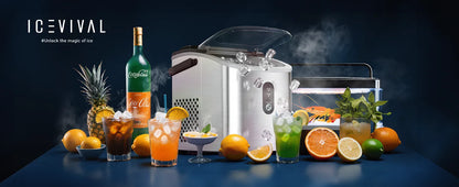 ICYGLEE Portable Ice Maker – 26.5lbs/Day, 9 Cubes in 6 Mins with Auto-Cleaning for Home & Camping