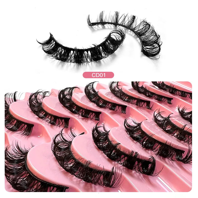 2/10 Pairs 3D Mink Strip False Eyelashes – Dramatic Fake Lash Extensions for Makeup