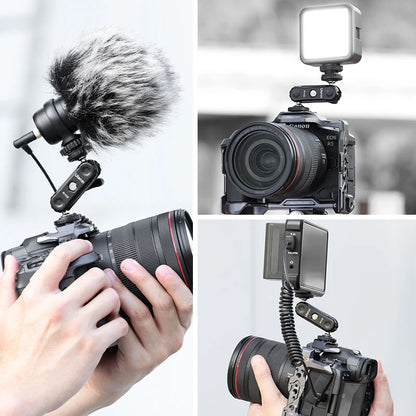 VIJIM Ulanzi R102 Metal Double Ball Head Magic Arm - 360° 1/4'' Screw Extension Mount for DSLR Camera, Monitor, Video Mic & Tripod