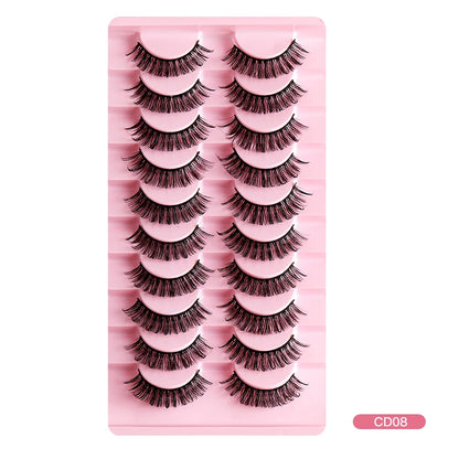 2/10 Pairs 3D Mink Russian Strip False Eyelashes – Dramatic Fake Lash Extensions for Makeup
