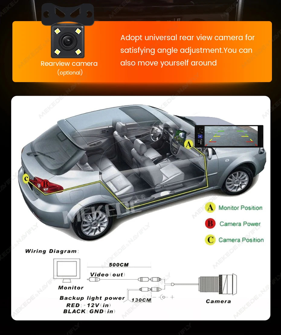 NaviFly 6.86" 1-DIN MP5 Car Stereo — Wireless CarPlay & Android Auto Multimedia Player with BT & FM